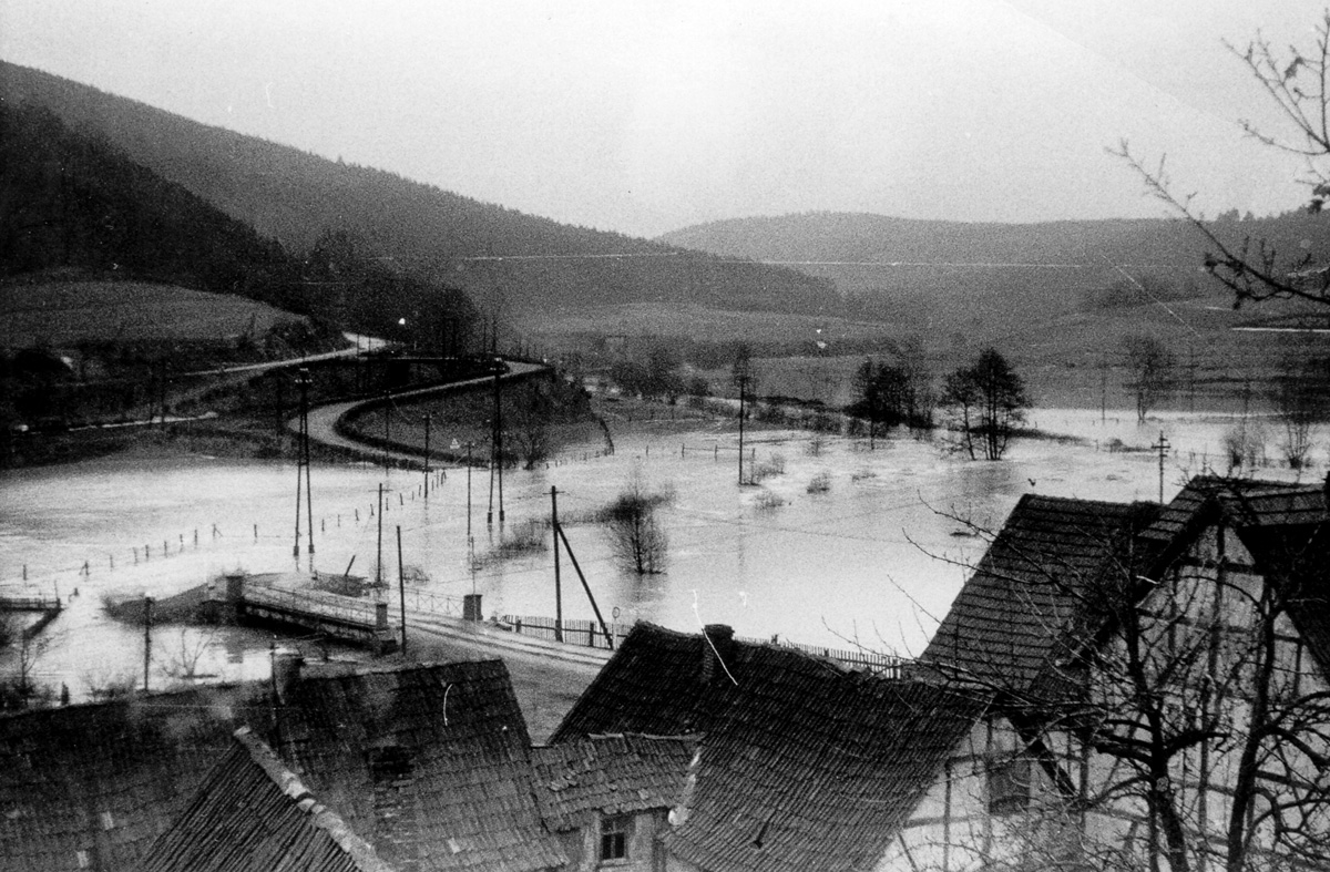 Blick vom Sandberg auf das Überschwemmungsgebiet